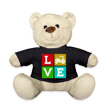 Traktor Landleben Spruch Nutzfahrzeug Landwirt - Teddy - Schwarz - Vorne