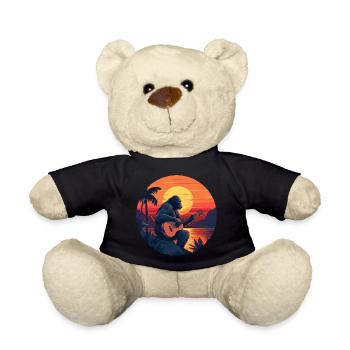 Gitarrist Gorilla bei Sonnenuntergang - Teddy - Schwarz - Vorne