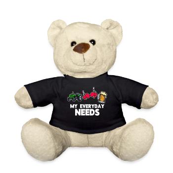 Traktor Fahrzeug Bauer Statement Feld Bauernhof - Teddy - Schwarz - Vorne