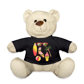 Été Rétro Vacances d’été comme de la glace au soleil - Nounours - noir - Devant