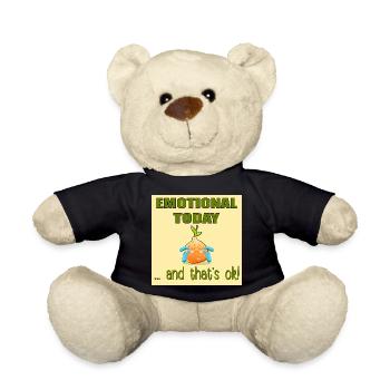 Emotional Today Quote - FEELINGS - Orange - Teddy Bear - black - Front