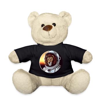Lion Astronaut - Adventurous Space Design - Teddy Bear - black - Front