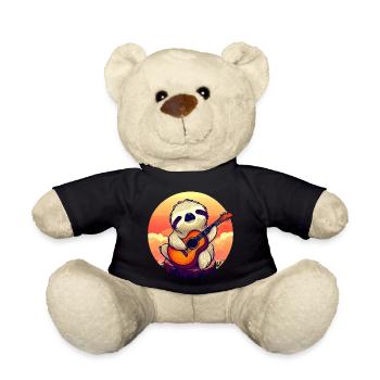Faultier-Gitarrist bei Sonnenuntergang - Entspannt - Teddy - Schwarz - Vorne
