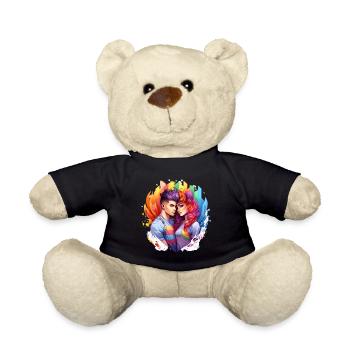Regenbogenliebe Duo im Farbrausch - Teddy - Schwarz - Vorne