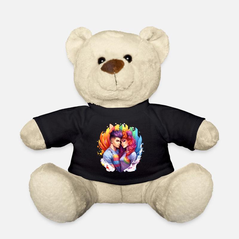 Regenbogenliebe Duo im Farbrausch - Teddy - Schwarz