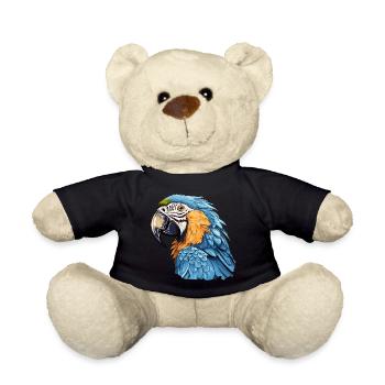 Blue and gold macaw - Teddy Bear - black - Front