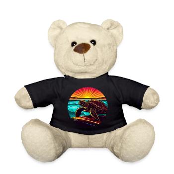 Turtle at sunset, Inspirational - Teddy Bear - black - Front
