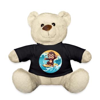 Surfender Schimpanse, Sportliches Tierdesign - Teddy - Schwarz - Vorne