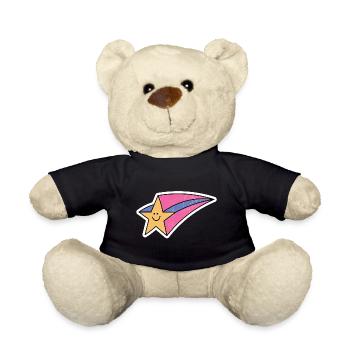 Retro Shooting Star - Teddy Bear - black - Front