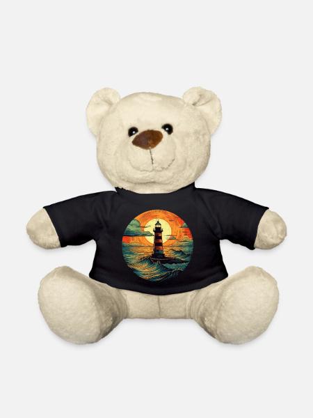 Phare au coucher du soleil, Romantique - Nounours - noir
