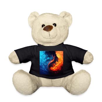 Water And Flame Pattern - Teddy Bear - black - Front