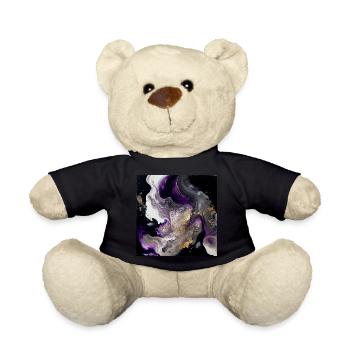 Motif tourbillonnant de peinture violet et or - Nounours - noir - Devant