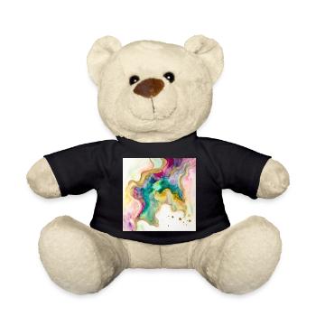 Regenbogenfarben und Goldfarben-Wirbelmuster - Teddy - Schwarz - Vorne