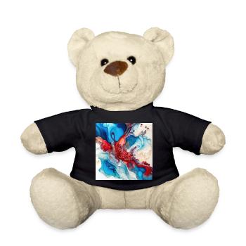 Rotes, weißes und blaues Farbwirbelmuster - Teddy - Schwarz - Vorne