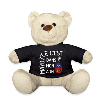 T SHIRT MAYOTTE C'EST DANS MON ADN - Nounours - noir - Devant