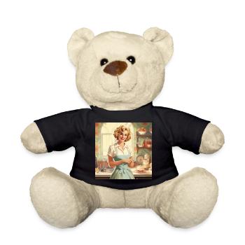 Vintage Hausfrau 50er Jahre - Retro Küche & Backen - Teddy - Schwarz - Vorne