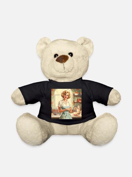 Vintage Hausfrau 50er Jahre - Retro Küche & Backen - Teddy - Schwarz