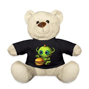 Four-legged alien: fast food lover - Teddy Bear - black - Front