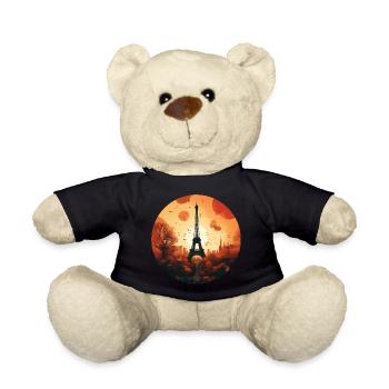 Sonnenuntergang in Paris: Eiffelturm und - Teddy - Schwarz - Vorne