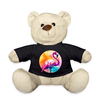 Rosa Flamingo - Teddy - Schwarz - Vorne