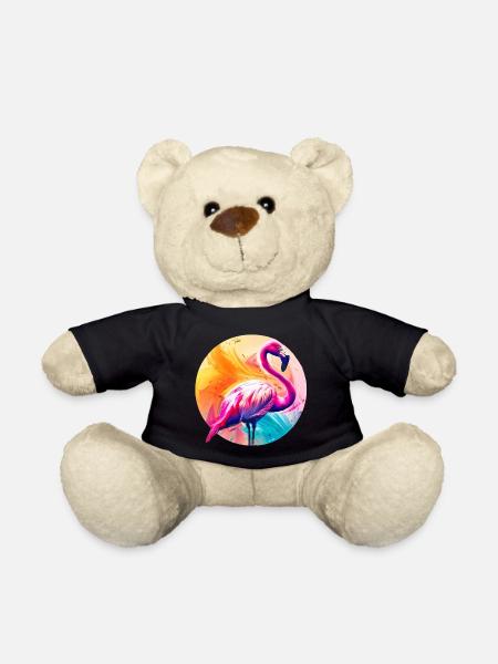 Rosa Flamingo - Teddy - Schwarz
