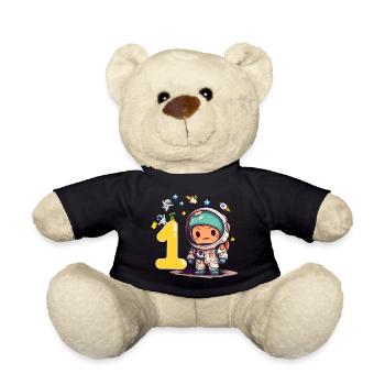 Petit astronaute 1er anniversaire - Nounours - noir - Devant