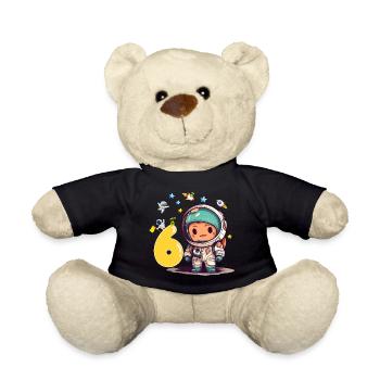 Petit astronaute 6e anniversaire - Nounours - noir - Devant