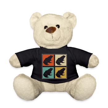 Retro Herpetologist Frog Owner Vintage Amphibian - Teddy Bear - black - Front