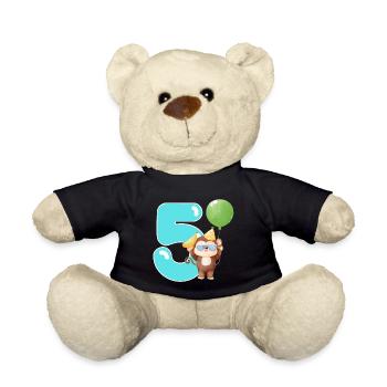 5. Geburtstag. 5 Jahre Geburtstagsgeschenk - Teddy - Schwarz - Vorne