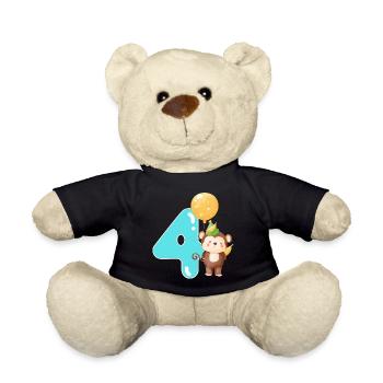 4. Geburtstag. 4 Jahre Geschenk - Teddy - Schwarz - Vorne
