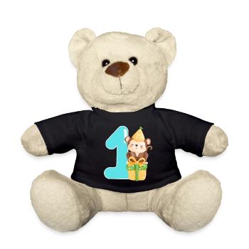 1st birthday. first birthday - Teddy Bear - black - Front