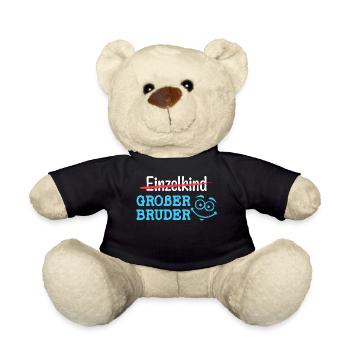 Einzelkind Geschwister Großer Bruder Statement - Teddy - Schwarz - Vorne