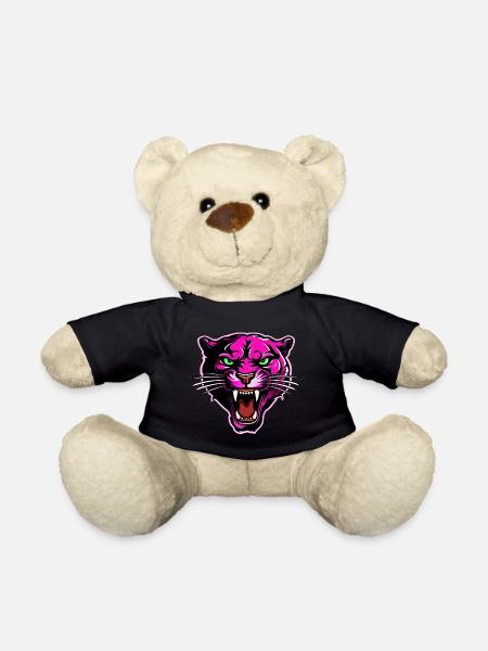 Panther Kopf Pink - Teddy - Schwarz