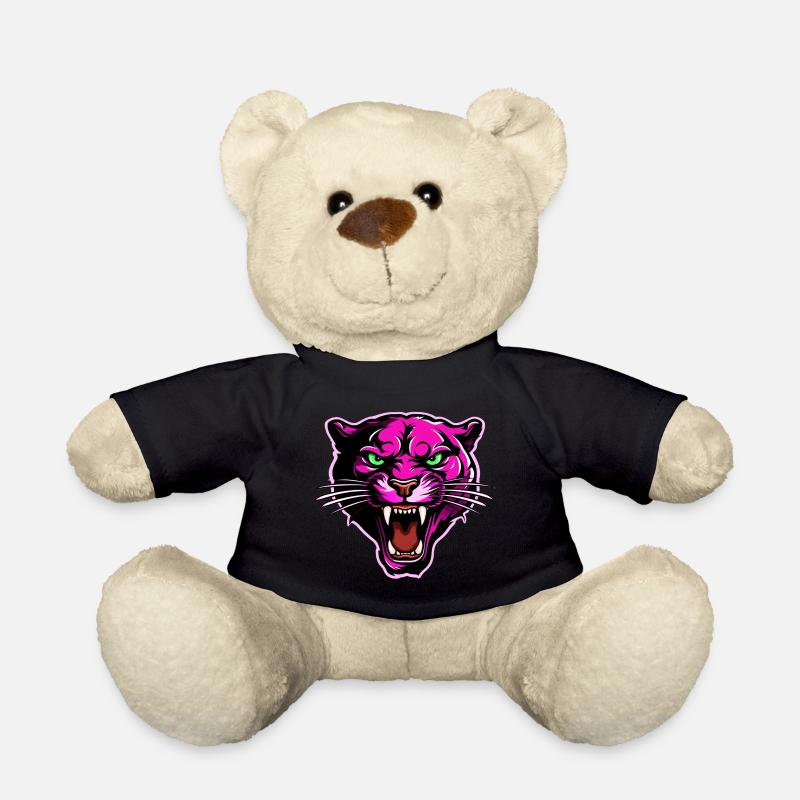 Panther Kopf Pink - Teddy - Schwarz
