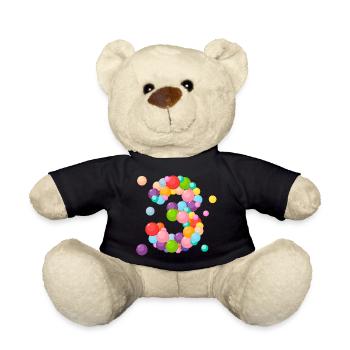 drei Jahre, ich bin 3 Jahre alt, Geburtstag 3 Jahre, 3 Jahre alt - Teddy - Schwarz - Vorne