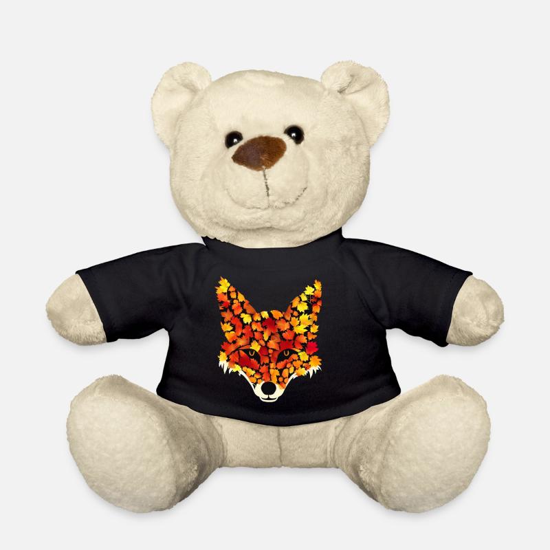 Fuchs aus Herbstblättern - Teddy - Schwarz