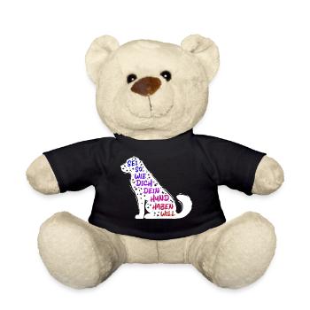 Lieblingstier Statement Hund Haustiere Kuscheltier - Teddy - Schwarz - Vorne