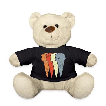 Cornets de crème glacée vintage - Nounours - noir - Devant