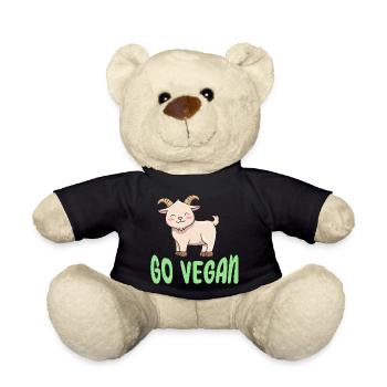 Goat design for proud vegans - Teddy Bear - black - Front