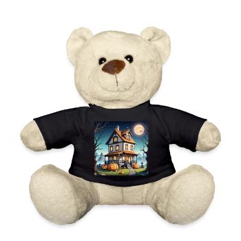 Halloween Haunted House at Full Moon Headstones Pumpkin - Teddy Bear - black - Front