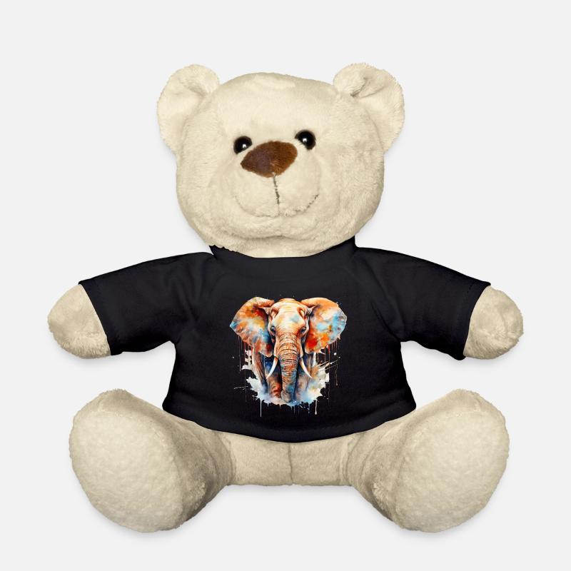 Elefant wasserfarben - Teddy - Schwarz