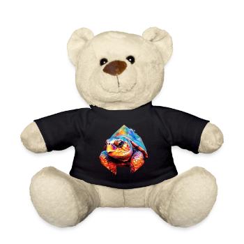 Turtle Polygon Turtles Tortoises - Teddy Bear - black - Front