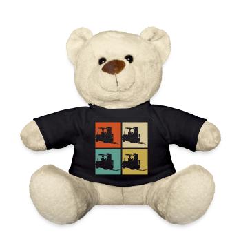 Retro Cool Forklift Operator Vintage Forklift Driv - Teddy - Schwarz - Vorne