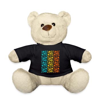 Leuchtende Regenbogensterne Muster - Teddy - Schwarz - Vorne