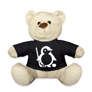Minimalistischer Pinguin Eishockeyspieler - - Teddy - Schwarz - Vorne