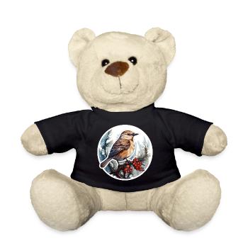 Vogel im Winter - Teddy - Schwarz - Vorne
