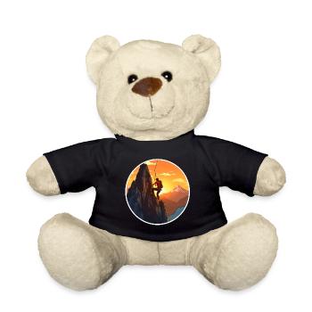 Bergsteiger vorm Sonnenuntergang - Kletter Design - Teddy - Schwarz - Vorne