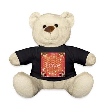 Flower of Life Love Christmas Gifts - Teddy Bear - black - Front