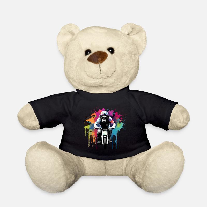 Lustig Affe Affen Motorrad Sonnenbrille Schimpanse - Teddy - Schwarz