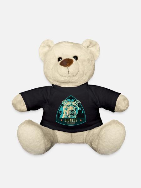 Portrait de lionne – Illustration puissante - Nounours - noir
